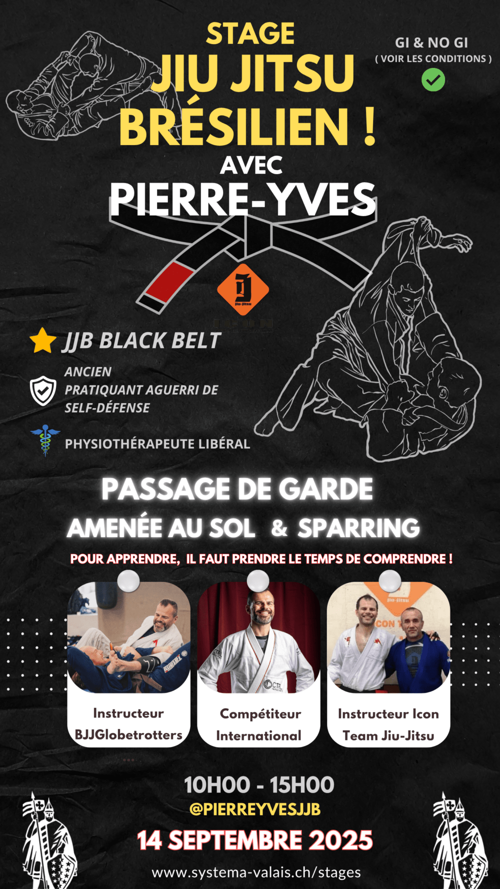 14 SEPTEMBRE 2025 - Stage de Jiu-jitsu Brésilien - GI & NO GI – Passage de Garde & Amenées au Sol